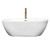 Wyndham WCOBT100268PCATPGD Soho 68 Inch Freestanding Bathtub in White with Polished Chrome Trim and Floor Mounted Faucet in Brushed Gold Wyndham WCOBT100268PCATPGD Soho 68 Inch Freestanding Bathtub in White with Polished Chrome Trim and Floor Mounted Faucet in Brushed Gold