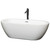 Wyndham WCOBT100268PCATPBK Soho 68 Inch Freestanding Bathtub in White with Polished Chrome Trim and Floor Mounted Faucet in Matte Black