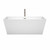 Wyndham WCBTK151463ATP11BN Sara 63 Inch Freestanding Bathtub in White with Floor Mounted Faucet, Drain and Overflow Trim in Brushed Nickel