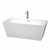 Wyndham WCBTK151463ATP11BN Sara 63 Inch Freestanding Bathtub in White with Floor Mounted Faucet, Drain and Overflow Trim in Brushed Nickel
