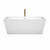 Wyndham WCBTK151463SWATPGD Sara 63 Inch Freestanding Bathtub in White with Shiny White Trim and Floor Mounted Faucet in Brushed Gold