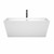 Wyndham WCBTK151463SWATPBK Sara 63 Inch Freestanding Bathtub in White with Shiny White Trim and Floor Mounted Faucet in Matte Black