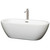 Wyndham WCOBT100268ATP11BN Soho 68 Inch Freestanding Bathtub in White with Floor Mounted Faucet, Drain and Overflow Trim in Brushed Nickel