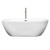 Wyndham WCOBT100268ATP11BN Soho 68 Inch Freestanding Bathtub in White with Floor Mounted Faucet, Drain and Overflow Trim in Brushed Nickel
