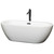 Wyndham WCOBT100268MBATPBK Soho 68 Inch Freestanding Bathtub in White with Floor Mounted Faucet, Drain and Overflow Trim in Matte Black
