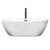 Wyndham WCOBT100268MBATPBK Soho 68 Inch Freestanding Bathtub in White with Floor Mounted Faucet, Drain and Overflow Trim in Matte Black