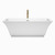 Wyndham WCBTK151967PCATPGD Galina 67 Inch Freestanding Bathtub in White with Polished Chrome Trim and Floor Mounted Faucet in Brushed Gold