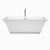 Wyndham WCBTK151967ATP11BN Galina 67 Inch Freestanding Bathtub in White with Floor Mounted Faucet, Drain and Overflow Trim in Brushed Nickel