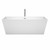 Wyndham WCBTK151467ATP11PC Sara 67 Inch Freestanding Bathtub in White with Floor Mounted Faucet, Drain and Overflow Trim in Polished Chrome