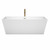 Wyndham WCBTK151467PCATPGD Sara 67 Inch Freestanding Bathtub in White with Polished Chrome Trim and Floor Mounted Faucet in Brushed Gold
