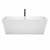 Wyndham WCBTK151467PCATPBK Sara 67 Inch Freestanding Bathtub in White with Polished Chrome Trim and Floor Mounted Faucet in Matte Black