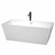 Wyndham WCBTK151467PCATPBK Sara 67 Inch Freestanding Bathtub in White with Polished Chrome Trim and Floor Mounted Faucet in Matte Black