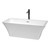 Wyndham WCBTK150467PCATPBK Tiffany 67 Inch Freestanding Bathtub in White with Polished Chrome Trim and Floor Mounted Faucet in Matte Black