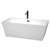 Wyndham WCBTK151467MBATPBK Sara 67 Inch Freestanding Bathtub in White with Floor Mounted Faucet, Drain and Overflow Trim in Matte Black