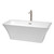 Wyndham WCBTK150467ATP11BN Tiffany 67 Inch Freestanding Bathtub in White with Floor Mounted Faucet, Drain and Overflow Trim in Brushed Nickel