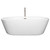 Wyndham WCOBT100371ATP11BN Mermaid 71 Inch Freestanding Bathtub in White with Floor Mounted Faucet, Drain and Overflow Trim in Brushed Nickel