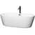Wyndham WCOBT100371MBATPBK Mermaid 71 Inch Freestanding Bathtub in White with Floor Mounted Faucet, Drain and Overflow Trim in Matte Black