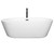 Wyndham WCOBT100371MBATPBK Mermaid 71 Inch Freestanding Bathtub in White with Floor Mounted Faucet, Drain and Overflow Trim in Matte Black
