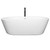 Wyndham WCOBT100371SWATPBK Mermaid 71 Inch Freestanding Bathtub in White with Shiny White Trim and Floor Mounted Faucet in Matte Black