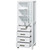 Wyndham WCS1414LTWH Sheffield 24 Inch Linen Tower in White with Shelved Cabinet Storage and 4 Drawers
