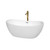Wyndham WCOBT101460PCATPGD Rebecca 60 Inch Freestanding Bathtub in White with Polished Chrome Trim and Floor Mounted Faucet in Brushed Gold
