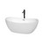 Wyndham WCOBT101460PCATPBK Rebecca 60 Inch Freestanding Bathtub in White with Polished Chrome Trim and Floor Mounted Faucet in Matte Black