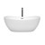 Wyndham WCOBT101460PCATPBK Rebecca 60 Inch Freestanding Bathtub in White with Polished Chrome Trim and Floor Mounted Faucet in Matte Black