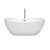 Wyndham WCOBT101460ATP11BN Rebecca 60 Inch Freestanding Bathtub in White with Floor Mounted Faucet, Drain and Overflow Trim in Brushed Nickel