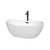 Wyndham WCOBT101460MBATPBK Rebecca 60 Inch Freestanding Bathtub in White with Floor Mounted Faucet, Drain and Overflow Trim in Matte Black
