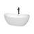 Wyndham WCOBT101460SWATPBK Rebecca 60 Inch Freestanding Bathtub in White with Shiny White Trim and Floor Mounted Faucet in Matte Black