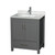 Wyndham WCS141430SKGCMUNSMXX Sheffield 30 Inch Single Bathroom Vanity in Dark Gray, White Carrara Marble Countertop, Undermount Square Sink, and No Mirror