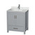 Wyndham WCS141430SGYCMUNSMXX Sheffield 30 Inch Single Bathroom Vanity in Gray, White Carrara Marble Countertop, Undermount Square Sink, and No Mirror