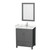 Wyndham WCS141430SKGC2UNSM24 Sheffield 30 Inch Single Bathroom Vanity in Dark Gray, Carrara Cultured Marble Countertop, Undermount Square Sink, 24 Inch Mirror