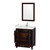 Wyndham WCS141430SESC2UNSM24 Sheffield 30 Inch Single Bathroom Vanity in Espresso, Carrara Cultured Marble Countertop, Undermount Square Sink, 24 Inch Mirror