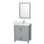 Wyndham WCS141430SGYC2UNSM24 Sheffield 30 Inch Single Bathroom Vanity in Gray, Carrara Cultured Marble Countertop, Undermount Square Sink, 24 Inch Mirror