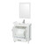 Wyndham WCS141430SWHWCUNSM24 Sheffield 30 Inch Single Bathroom Vanity in White, White Cultured Marble Countertop, Undermount Square Sink, 24 Inch Mirror