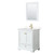 Wyndham WCS202030SWGC2UNSM24 Deborah 30 Inch Single Bathroom Vanity in White, Carrara Cultured Marble Countertop, Undermount Square Sink, Brushed Gold Trim, 24 Inch Mirror