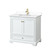 Wyndham WCS202036SWGWCUNSMXX Deborah 36 Inch Single Bathroom Vanity in White, White Cultured Marble Countertop, Undermount Square Sink, Brushed Gold Trim, No Mirror