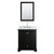 Wyndham WCS202030SDECMUNOM24 Deborah 30 Inch Single Bathroom Vanity in Dark Espresso, White Carrara Marble Countertop, Undermount Oval Sink, and 24 Inch Mirror