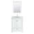 Wyndham WCS202030SWHCMUNSM24 Deborah 30 Inch Single Bathroom Vanity in White, White Carrara Marble Countertop, Undermount Square Sink, and 24 Inch Mirror