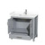 Wyndham WCS141436SGYWCUNSMXX Sheffield 36 Inch Single Bathroom Vanity in Gray, White Cultured Marble Countertop, Undermount Square Sink, No Mirror