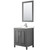 Wyndham WCV252530SKGC2UNSM24 Daria 30 Inch Single Bathroom Vanity in Dark Gray, Light-Vein Carrara Cultured Marble Countertop, Undermount Square Sink, 24 Inch Mirror