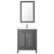 Wyndham WCV252530SKGC2UNSM24 Daria 30 Inch Single Bathroom Vanity in Dark Gray, Light-Vein Carrara Cultured Marble Countertop, Undermount Square Sink, 24 Inch Mirror