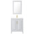 Wyndham WCV252530SWGWCUNSM24 Daria 30 Inch Single Bathroom Vanity in White, White Cultured Marble Countertop, Undermount Square Sink, 24 Inch Mirror, Brushed Gold Trim