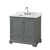 Wyndham WCS202036SKGCMUNSMXX Deborah 36 Inch Single Bathroom Vanity in Dark Gray, White Carrara Marble Countertop, Undermount Square Sink, and No Mirror