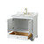 Wyndham WCS202036SWGCMUNOMXX Deborah 36 Inch Single Bathroom Vanity in White, White Carrara Marble Countertop, Undermount Oval Sink, Brushed Gold Trim, No Mirror