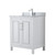 Wyndham WCV252530SWHCMUNSMXX Daria 30 Inch Single Bathroom Vanity in White, White Carrara Marble Countertop, Undermount Square Sink, and No Mirror
