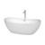 Wyndham WCOBT101465ATP11PC Rebecca 65 Inch Freestanding Bathtub in White with Floor Mounted Faucet, Drain and Overflow Trim in Polished Chrome