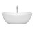 Wyndham WCOBT101465ATP11PC Rebecca 65 Inch Freestanding Bathtub in White with Floor Mounted Faucet, Drain and Overflow Trim in Polished Chrome