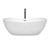 Wyndham WCOBT101465PCATPBK Rebecca 65 Inch Freestanding Bathtub in White with Polished Chrome Trim and Floor Mounted Faucet in Matte Black